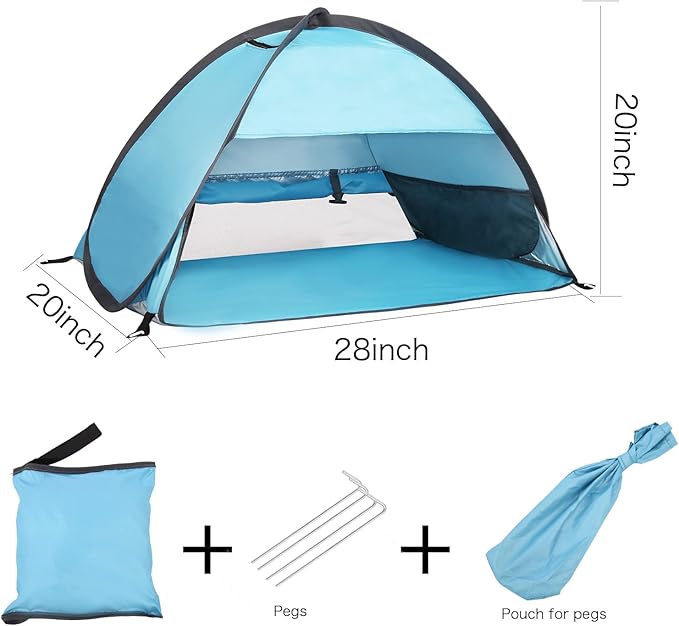 Pop Up Dog Beach Tent,Mini Head Tent,can be Fixed Small Dog Beach Sun Shelters Tent,shelter for cat,Waterproof and Breathable Mobile Phone Stand with Nails