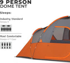 CORE Tent for Family Camping, Hiking and Backpacking | 3 Person / 4 Person / 6 Person / 9 Person Person Dome Camp Tents with Included Tent Gear Loft for Outdoor Accessories