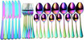 Flatware Sets Gold Cutlery Set Stainless Steel Forks Spoons Knifes Full Tableware Utensils Reusable Tableware Sets Dinnerware Set Eco Friendly Stainless Steel