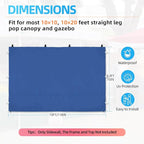 Joramoy Instant Canopy Sunwall 10×10 for Pop Up Canopy, Waterproof, UV Protection Canopy Sidewall, 1 Pack Straight Leg Canopy Side Panels Only（10×10, Blue)