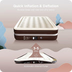Ciays Air Mattress with Built-in Pump, Blow Up Mattress with Carrying Bag for Home and Camping, Flocked Top Inflatable Air Bed for Guests, Family