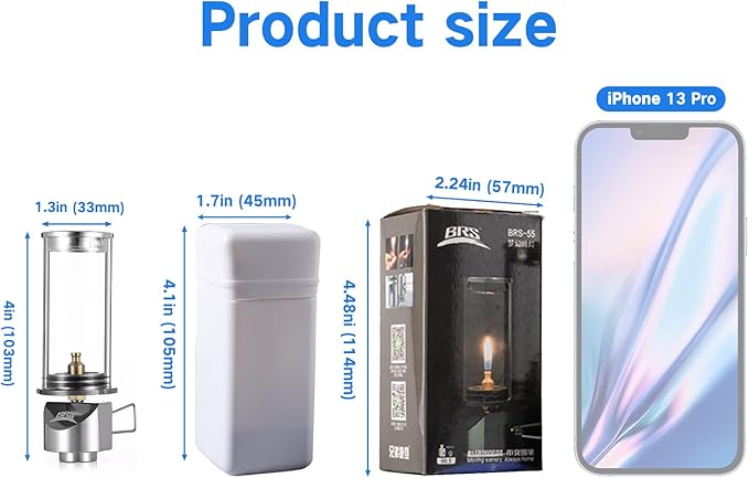 BRS Outdoor Gas Lantern Dreamlike Candle Lamp Portable Tent Lantern Glass Mantle Lantern (BRS-55 1pc)