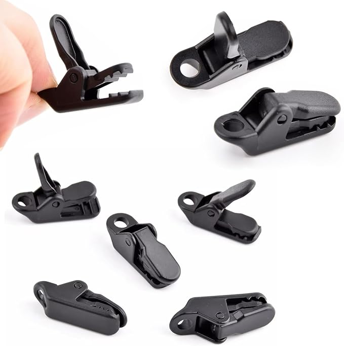 30 Pack Camping Tarp Clips Small Car Awning Clips Tent Rope Clamp Lock Grip Fastener Holder for Hammock Rain Fly Cover Camping Sun Shelter Canopy Backpacking Hiking Guyline Paracord