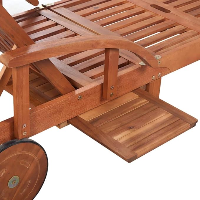 Sun Lounger Solid Acacia Woodrecliner Chair Camping Chairs Tanning Chair Patio chairsSuitable for Gardens, courtyards