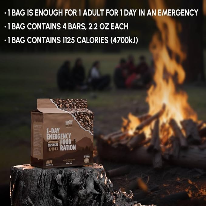 Emergency Food Supply - Coffee Mocha Survival Ration - 20 Years Shelf Life - 7 Days