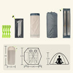Tent Family Tent, Camping Tent, Dome Tent, Dark and Cool Inside, 3-4 People Awning, Standing Height UV, Protection Floor Pan Waterproof