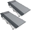 TIMBER RIDGE Extra Wide Heavy Duty Camping Cot for Adult, Easy Set Up Oversized Sleeping Cot with Carry Bag for Camping, Travel and Outdoors, Support up to 450lbs, Grey, 2 Pack