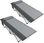 TIMBER RIDGE Extra Wide Heavy Duty Camping Cot for Adult, Easy Set Up Oversized Sleeping Cot with Carry Bag for Camping, Travel and Outdoors, Support up to 450lbs, Grey, 2 Pack