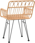 Patio Chairs 2 pcs with Armrest,Coffee Chair,Study Chair,Armchair,Garden Chairs,Outdoor Chairs,Camping Chair,Beach Chair,for Deck, Poolside,Camping,Beach,Campsite,22"x25.2"x31.5" PE Rattan