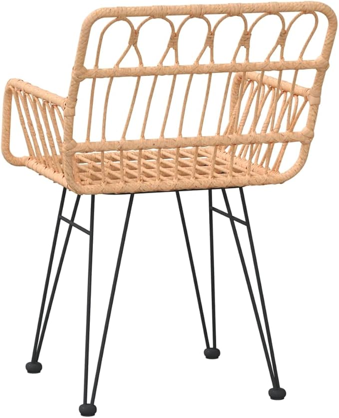Patio Chairs 2 pcs with Armrest,Coffee Chair,Study Chair,Armchair,Garden Chairs,Outdoor Chairs,Camping Chair,Beach Chair,for Deck, Poolside,Camping,Beach,Campsite,22"x25.2"x31.5" PE Rattan