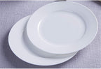 8 Inches White Flat Set of 6 Festive Banquet Camping Bone China Tableware