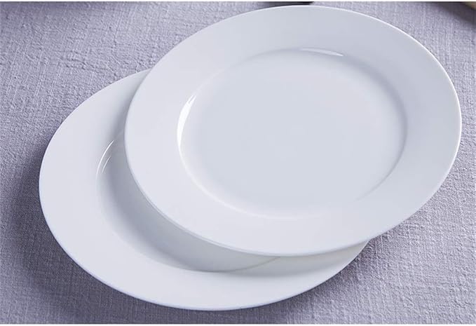 8 Inches White Flat Set of 6 Festive Banquet Camping Bone China Tableware
