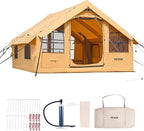 VEVOR Inflatable Tents for Camping, Easy Setup Blow up Tent with Hand Pump, 4 Season Glamping Tent with Stove Jack, Doors & Mesh Windows, Storage Bag Included for Easy Taking