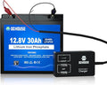 DC HOUSE 12V 30Ah Mini Lithium Battery with DC Output, 2 in 1 Multi-Port USB Charger: 12V Converter or 45W Max Lifepo4 Battery Charger, for Fish Finder, Camping, Ham Radio, Power Wheels, RV