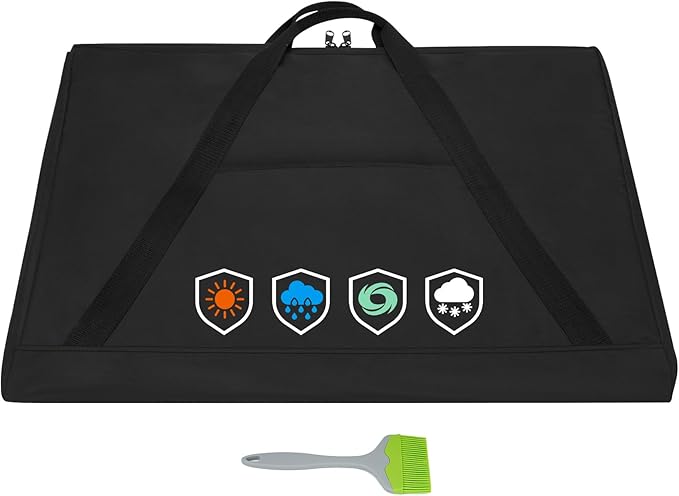 Griddle Cover Compatible with Weber Spirit 300 Series Griddle and Weber Genesis 300 Series Griddle, Full-Size Storage Bag with Durable Handles and Thickened Bottom, Black