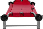 Disc-O-Bed Youth Single Cot Kid-O-Bed with Storage Organizer for Easy Gear Access & Carry Bag Transport, Indoor or Outdoor Use, Red