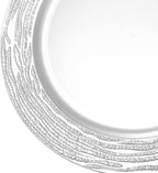 100 PCS Antique Charger Plates Bulk, 13'' Plastic Embossed Dinner Plate Chargers Round Floral Plates for Wedding Decorative Chargers for Table Dinner Kitchen Party Decoration (Silver)