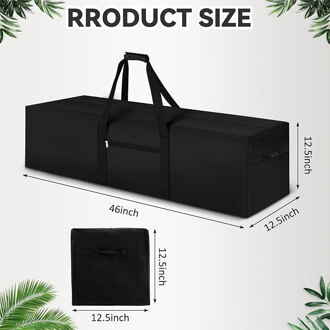 46 x 12.5 x 12.5 Inch, 120 L Extra Large Duffle Bag Camping Tent Storage Bag Heavy Duty Waterproof Sports Equipment Carrying Case for Tent Pole Travel Canopy Hammock Tripod Fishing Outdoor