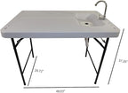 Old Cedar Outfitters Premium, Extra-Large Fish and Game Cleaning Table with Sink and Folding Legs