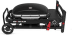 Weber Traveler® Compact Portable Gas Grill (Liquid Propane) for Outdoor Cooking – Black, Porcelain-Enameled Lid, Side Table, Folding Portable Grill with Wheels for Camping, Tailgating & Travel