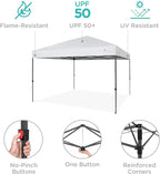 Best Choice Products 8x8ft Pop Up Canopy Tent, Outdoor Shade, 1 Person 1 Minute Set Up, Carry Case, 4 Weight Bags - White