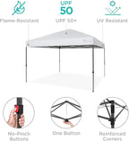 Best Choice Products 12x12ft Pop Up Canopy Tent, Outdoor Shade, 1 Person 1 Minute Set Up, Carry Case, 4 Weight Bags - White