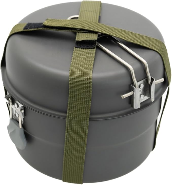 Outdoor Camping Pots Frying Pan with Folding Handle Aluminum Cooking Tableware for Hiking Picnics Fishing Mountaineering Outdoor Cooking Tableware for Hiking