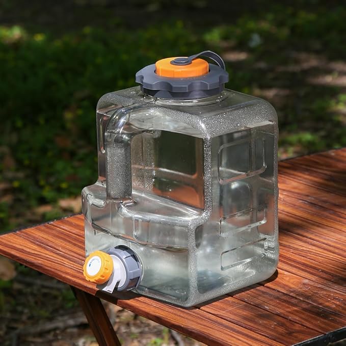 ASIEIT 3.2 Gallon Water Jug with Spigot, Portable Water Tank BPA Free, Leak-Proof Water Containers for Camping Water Storage Containers for Emergency Outdoor Hiking Picnic, Green/Black/Yellow