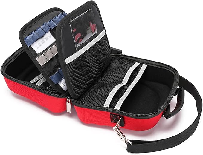 Portable First Aid Kit Empty, Emergency Rescue Bag for Car, Camping, Travel, Hiking, Sport, Home Essential Box, Waterproof(Red)