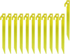 Hordion 12 Pack Plastic Tent Stakes, 9 Inch Heavy Duty Beach Tent Pegs Canopy Stakes for Camping Backpacking Gardening, Yellow