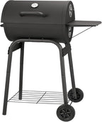 Barrel Charcoal Grill, Large Charcoal Grills with Side Shelf, Outdoor BBQ Grill,Perfect for Backyard Camping, Patio Parties, and Picnics