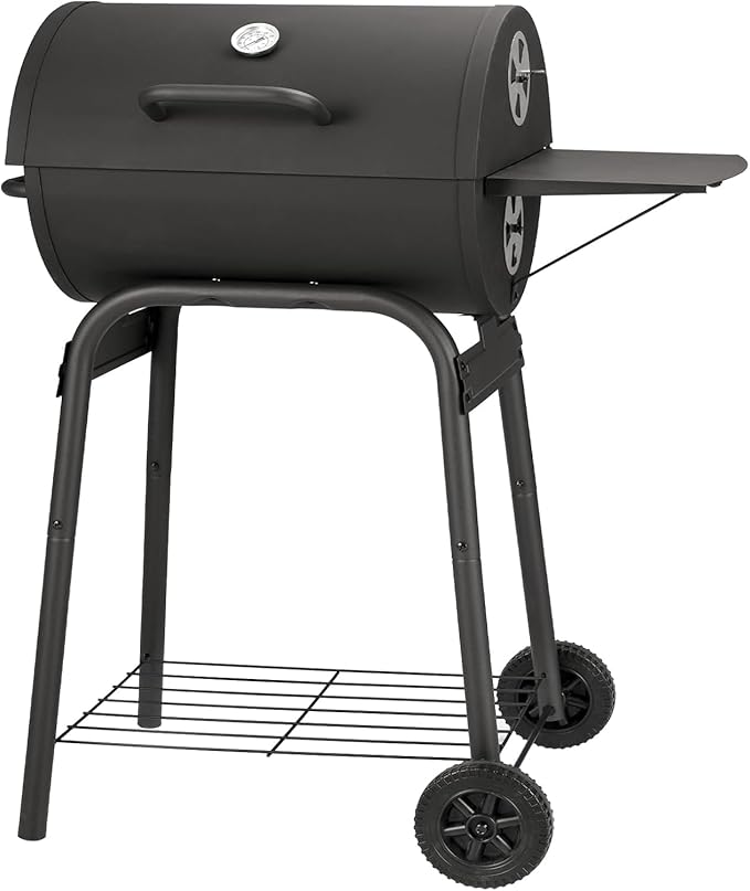 Barrel Charcoal Grill, Large Charcoal Grills with Side Shelf, Outdoor BBQ Grill,Perfect for Backyard Camping, Patio Parties, and Picnics