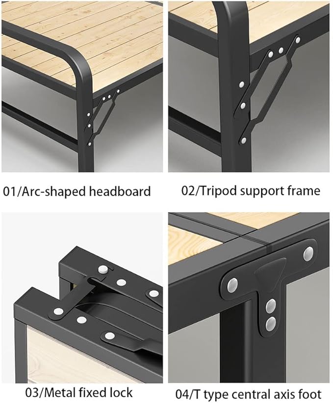 Camping Cot Bed Steel Frame Durable Sponge Rollaway Guest Bed Cot Fold Out Bed - Portable Folding Bed Frame with Thick Memory Foam Mattress Comfortable for Outdoor&Indoor