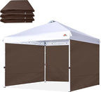 SCOCANOPY SideWall for 10x10 Canopy Frame, 3 Pack SunWall Only,Brown