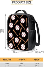 Baseball Bookbag with Insulated Lunchbox Pencil Holder Set,4 in 1 Flame Baseball Children Backpack for Kindergarten Elementary Middle 17 Inch Daypack for Camping Travel