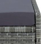 Beach Chair Camping Chairs Patio Furniture Outdoor Chairs Sunbed with Cushion Poly Rattan Gray for Patio, Poolside