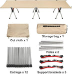 Folding Bed Outdoor Portable Folding Bed Camp Cot Camping Equipment Sleeping Bed for Camping Picnic Hiking Backpacking Portable Bed (Color : Khaki)