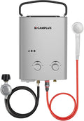 CAMPLUX 1.32 GPM Tankless Water Heater Portable, 5L Outdoor Propane Water Heater for Camping Trip with Overheating Protection, AY132G, Gray