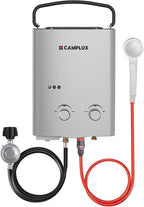 CAMPLUX 1.32 GPM Tankless Water Heater Portable, 5L Outdoor Propane Water Heater for Camping Trip with Overheating Protection, AY132G, Gray