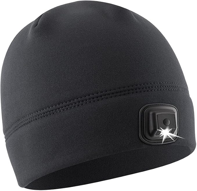 POWERCAP LED Hat Light 150 Lumens Rechargeable Fleece Beanie with Bright Built-in Headlamp Waterproof LED Warm One Size Cap
