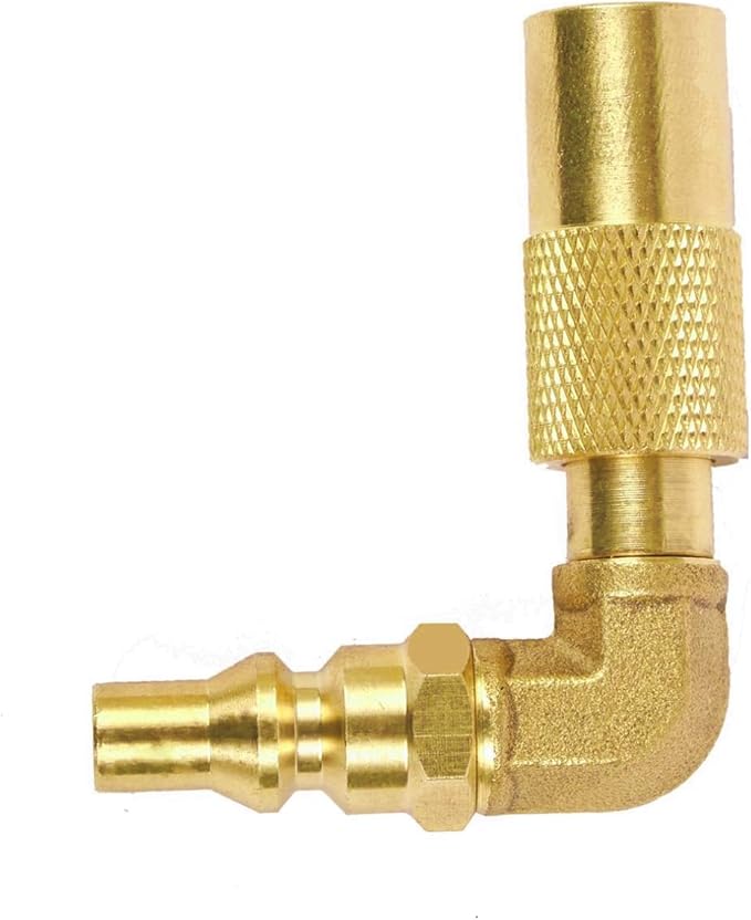 Low Pressure 1/4inch RV Quick Connect Adapter,Propane Quick Connect Conversion Fitting with Elbow (90 Degree) for Blackstone 17 Inch and 22 Inch Propane Gas Tabletop Camping Grill