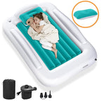 Inflatable Toddler Travel Bed - Portable Toddler Kids Travel Bed with Safety Sides Complete Kids Air Mattress Set with High-Speed Pump, Ideal for Vacation Camping and Sleepover (60 Inches)