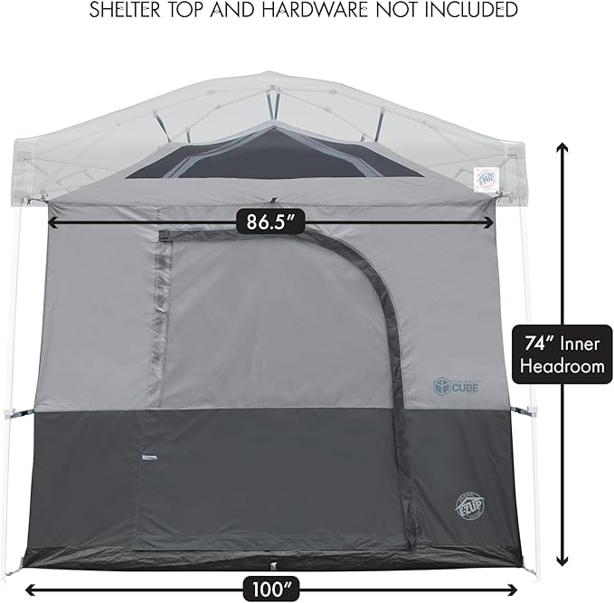 E-Z UP Camping Cube Sport, Converts 10' Angled Leg Canopy into Camping Tent