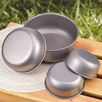 Pure Titanium Bowl Outdoor Camping Portable Single Layer Salad Bowl Household Tableware(1600ML)