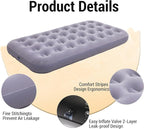 Twin Size Single Camping Air Mattress Bed with Air Pump,75"x 39"Thickened Portable Inflatable Mattress Blow Up Air Mattress,Travel Sleeping Bed Pad for Camping Home Hiking(Gray)