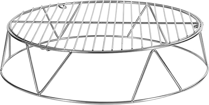 Lineslife Fire Pit Accessory Kit for 19.5" Solo Stove Bonfire and Other Firepit, Stainless Steel Round Grill Cooking Grate & Fire Pit Stand for Outdoor Camping BBQ Picnic Fireplace Tools Silver