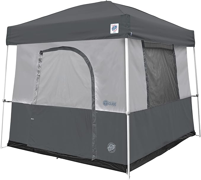 E-Z UP Camping Cube Sport, Converts 10' Angled Leg Canopy into Camping Tent