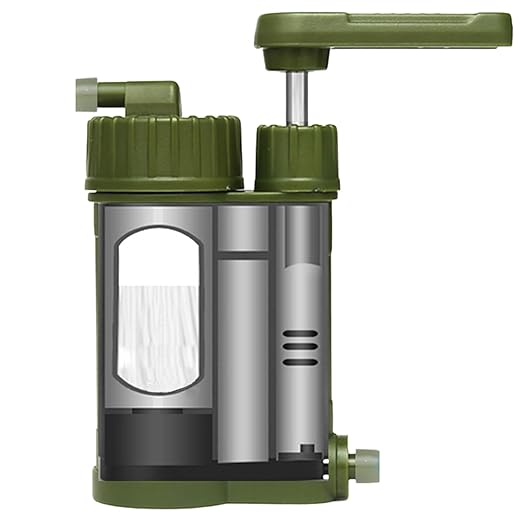 Portable Outdoor Water Purifier – Camping Pump Filter, Drinking Device | Direct Filtration System with High Efficiency for Hiking Backpacking Survival Travel and Quick Clean Hydration