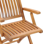 Folding Patio Chairs with Cushions 6 pcs,Outdoor Lounge Chair,Portable Camping Chair,Bistro Table and Chairs Outdoor,Features 2 Sets of Ropes,for Balcony/Garden/Backyard, Solid Teak Wood