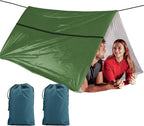 1-Pack Survival Life Tent - 1Person Mylar Shelter, Tube Tent with Paracord, All-Weather for Camping, Hiking, Survival Kits-Yellow